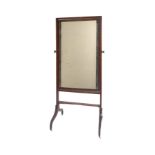 GEORGE III MAHOGANY CHEVAL DRESSING MIRROR STAND