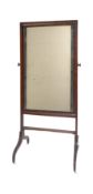 GEORGE III MAHOGANY CHEVAL DRESSING MIRROR STAND