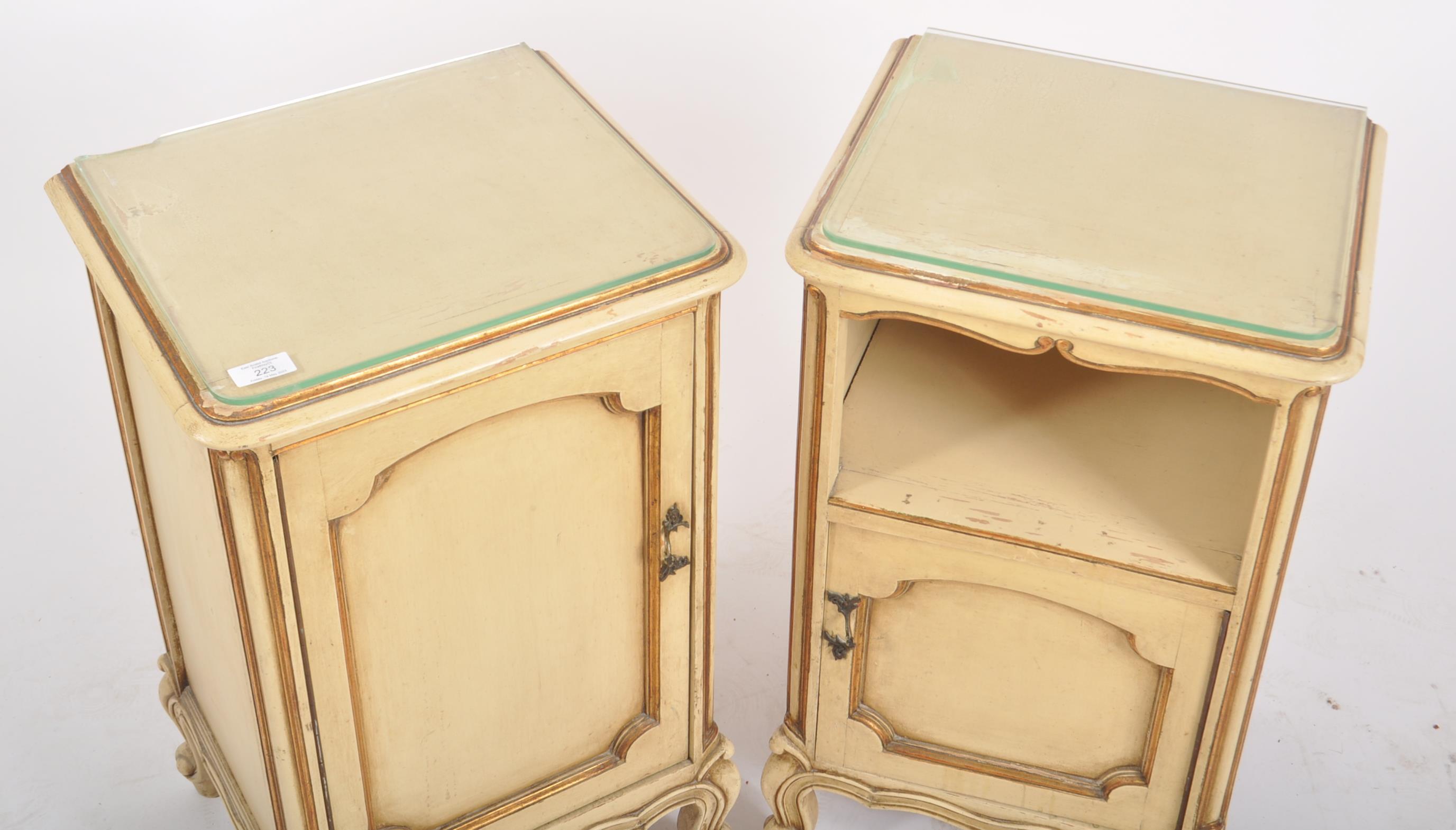 19TH CENTURY PAINTED FRENCH LOUIS XVI BEDSIDE CABINETS - Image 2 of 7