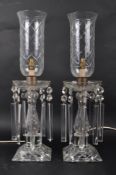 PAIR OF EARLY 20TH CENTURY CUT GLASS TABLE LAMPS