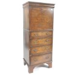 QUEEN ANNE REVIVAL WALNUT PEDESTAL WRITING BUREAU DESK