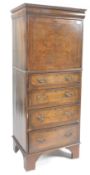 QUEEN ANNE REVIVAL WALNUT PEDESTAL WRITING BUREAU DESK