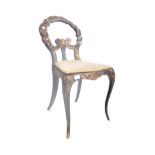 REGENCY 19TH CENTURY MOTHER OF PEARL INLAID HALL CHAIR