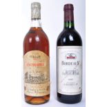 1966 SAUTERNES 75CL WINE TOGETHER WITH 1995 CALVET BORDEAUX