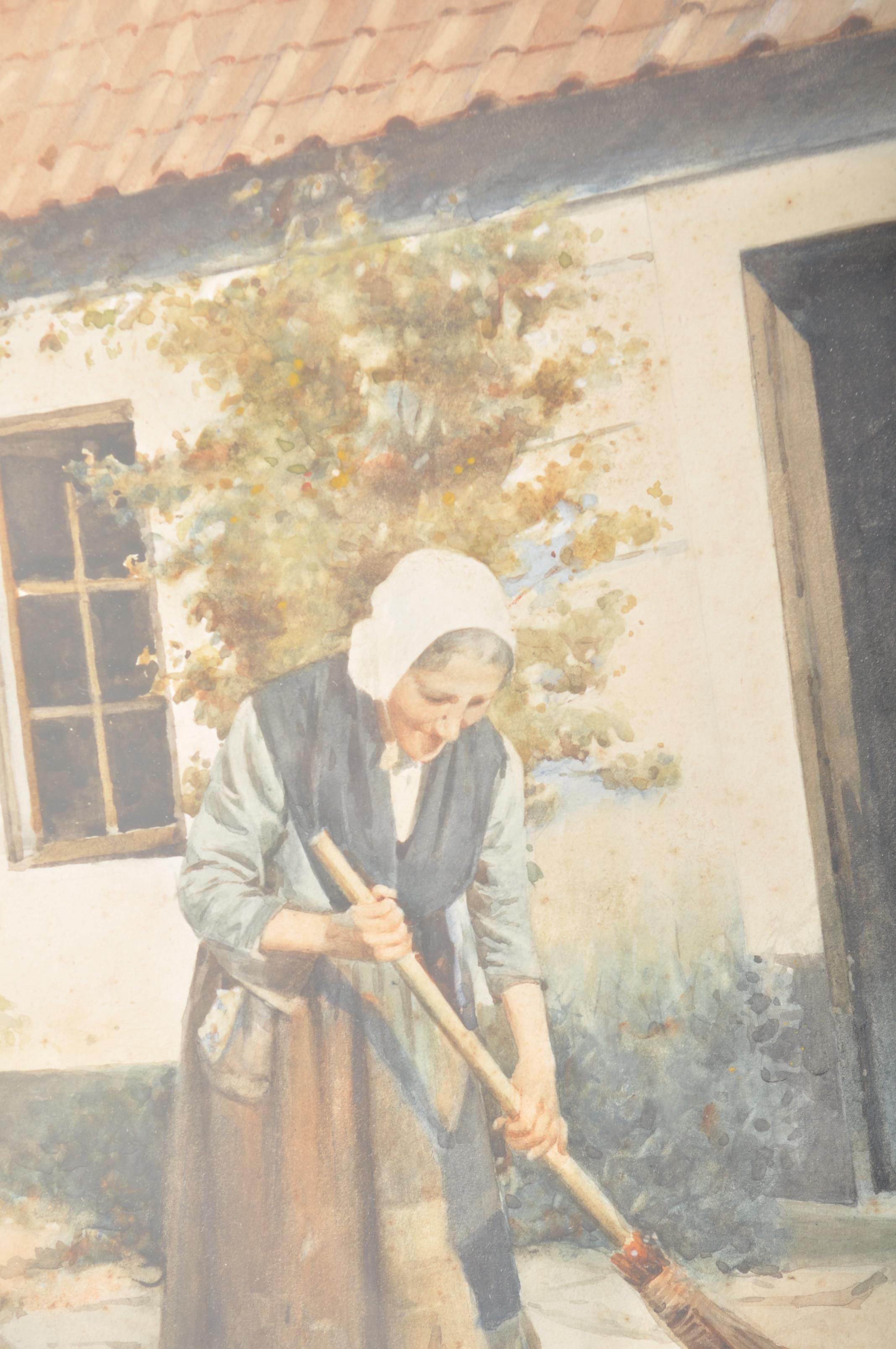 ENGLISH SCHOOL WATERCOLOUR PAINTING - ELDERLY LADY - Image 2 of 5