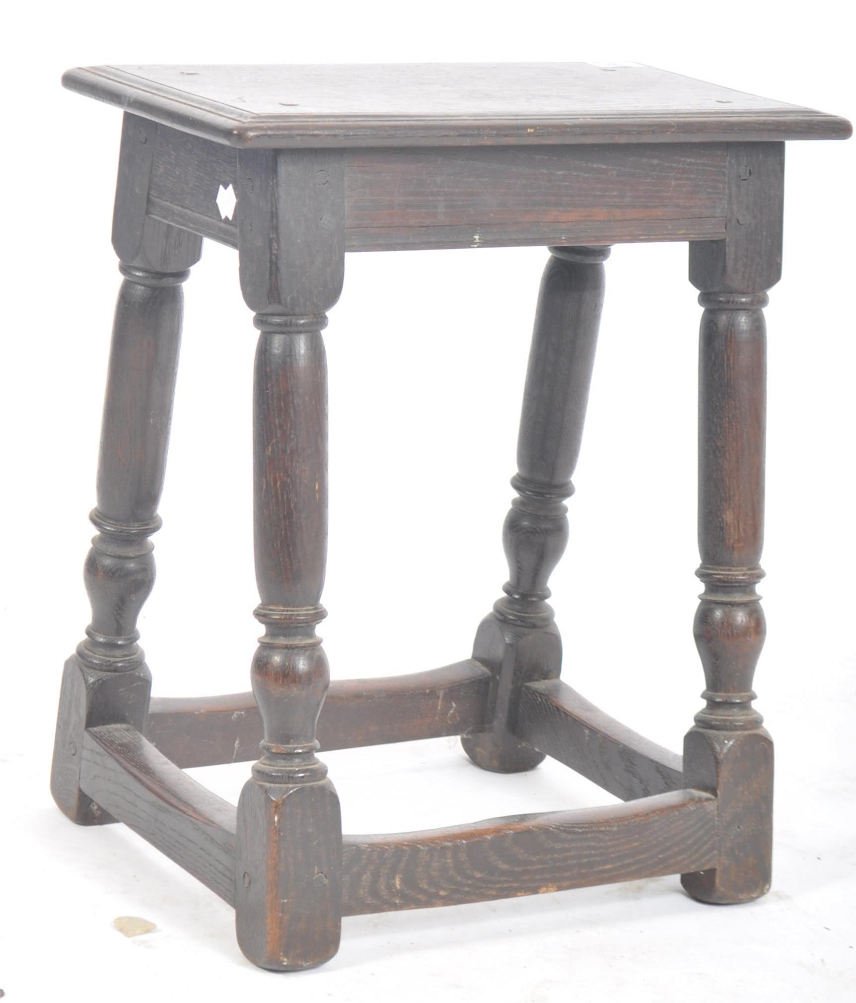 19TH CENTURY CARVED OAK JACOBEAN REVIVAL JOINT STOOL - Image 5 of 5