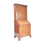 19TH CENTURY GEORGE III MAHOGANY ESTATE BUREAU BOOKCASE