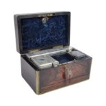 WILLIAM IV GENTLEMAN'S ROSEWOOD TRAVELLING DRESSING TABLE BOX