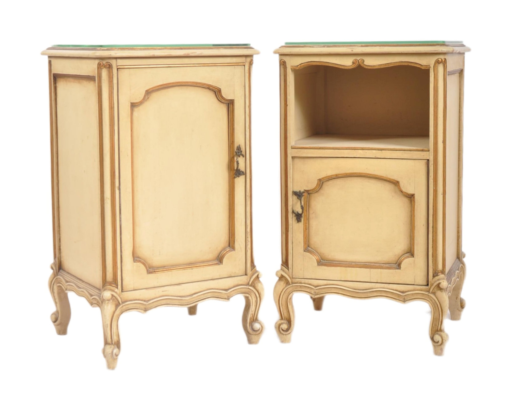 19TH CENTURY PAINTED FRENCH LOUIS XVI BEDSIDE CABINETS