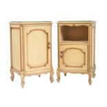 19TH CENTURY PAINTED FRENCH LOUIS XVI BEDSIDE CABINETS