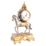 ITALIAN GILT METAL IMPERIAL MANTEL CLOCK