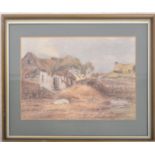 F. TUCKER - LATE VICTORIAN WATERCOLOUR OF COUNTRY COTTAGE