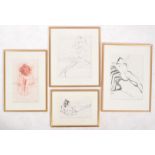 COLLECTION OF FOUR FRANK SIDOLI INK ON PAPER STUDIES PAINTINGS