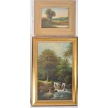 PAIR OF 19TH CENTURY GEORGE HARRIS OIL ON BOARD PAINTINGS