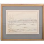 VINCENT LINES - 20TH CENTURY WATERCOLOUR OF ROMNEY MARSHES