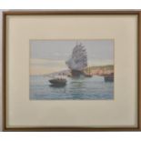 A. D. BELL - MID 20TH CENTURY WATERCOLOUR OF SHIP AT SEA