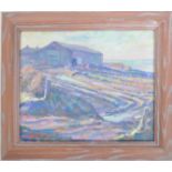 DUGALD STARK - LATE TWENTIETH CENTURY OIL ON CANVAS OF FARM