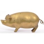 20TH CENTURY LARGE BRASS PIG FIGURINE