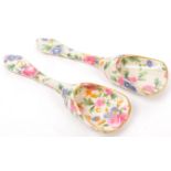 ROYAL WINTON CHINTZ PATTERN TABLE CONDIMENT SHOVELS