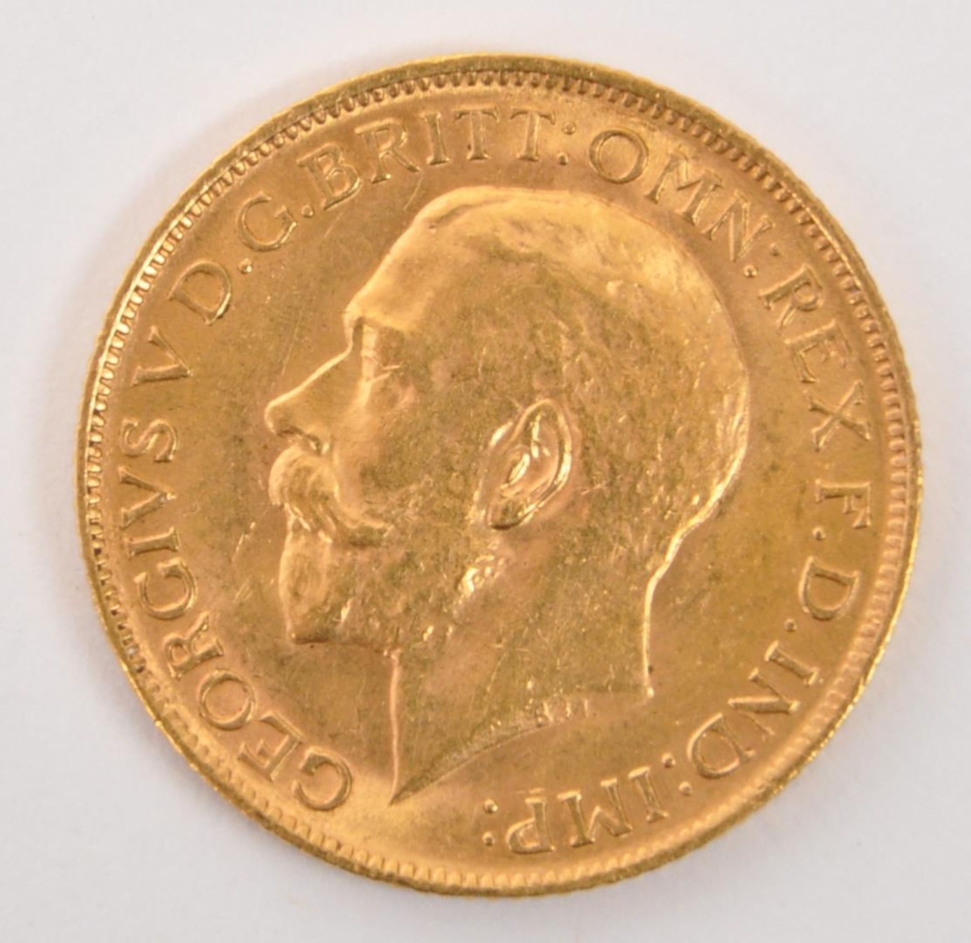 GREAT BRITAIN - KING GEORGE V 1911 FULL GOLD SOVEREIGN COIN - Bild 2 aus 2