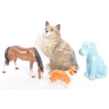 COLLECTION OF PORCELAIN ANIMAL FIGURINES DOG - HORSE ETC