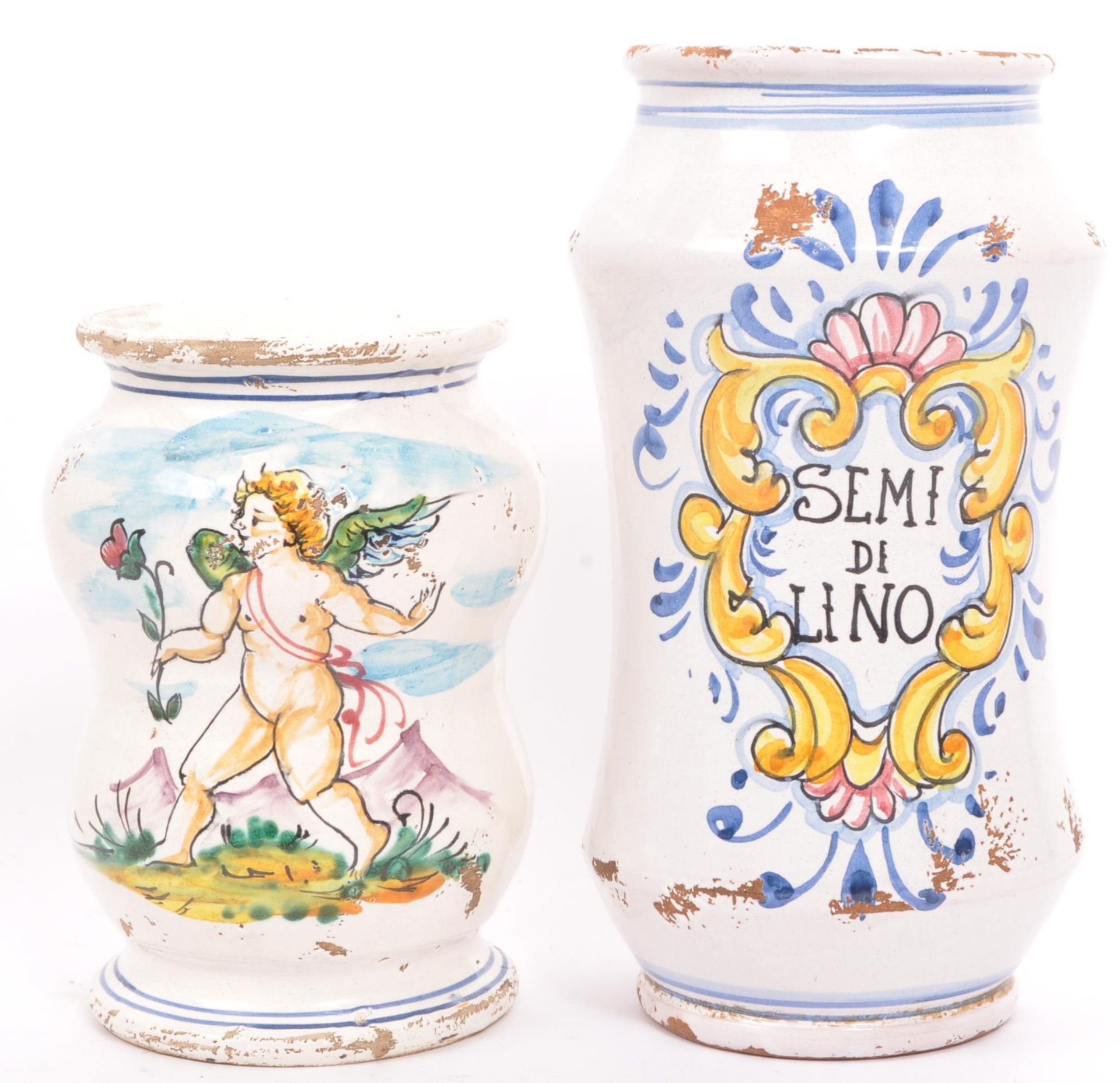 FOUR EARLY TO MID CENTURY HAND PAINTED ITALIAN MAJOLICA VESSELS - Image 2 of 8