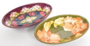 MOORCROFT HIBISCUS AND MORELLO CHERRY PATTERN DISHES