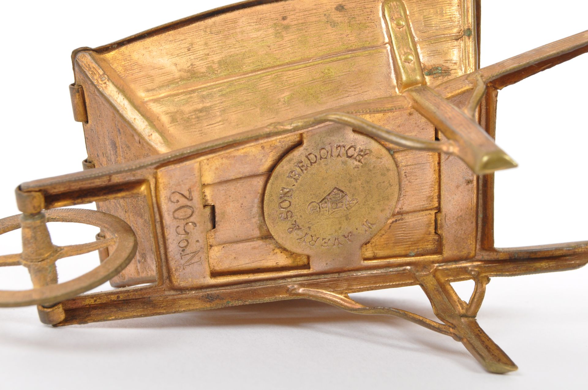 19TH CENTURY AVERY & CO BRASS NEEDLE CASE - WHEELBARROW - Image 7 of 7