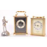 TWO VINTAGE 20TH CENTURY QUARTZ CARRIAGE CLOCKS