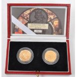 ROYAL MINT 2000 22CT GOLD JERSEY TWO-COIN SOVEREIGN SET