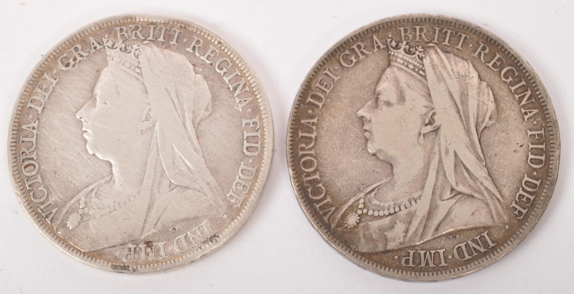 TWO QUEEN VICTORIA 1899 & 1900 SILVER CROWN COINS - Image 2 of 4