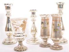 SIX PIECES OF 19TH CENTURY & LATER MERCURY GLASS