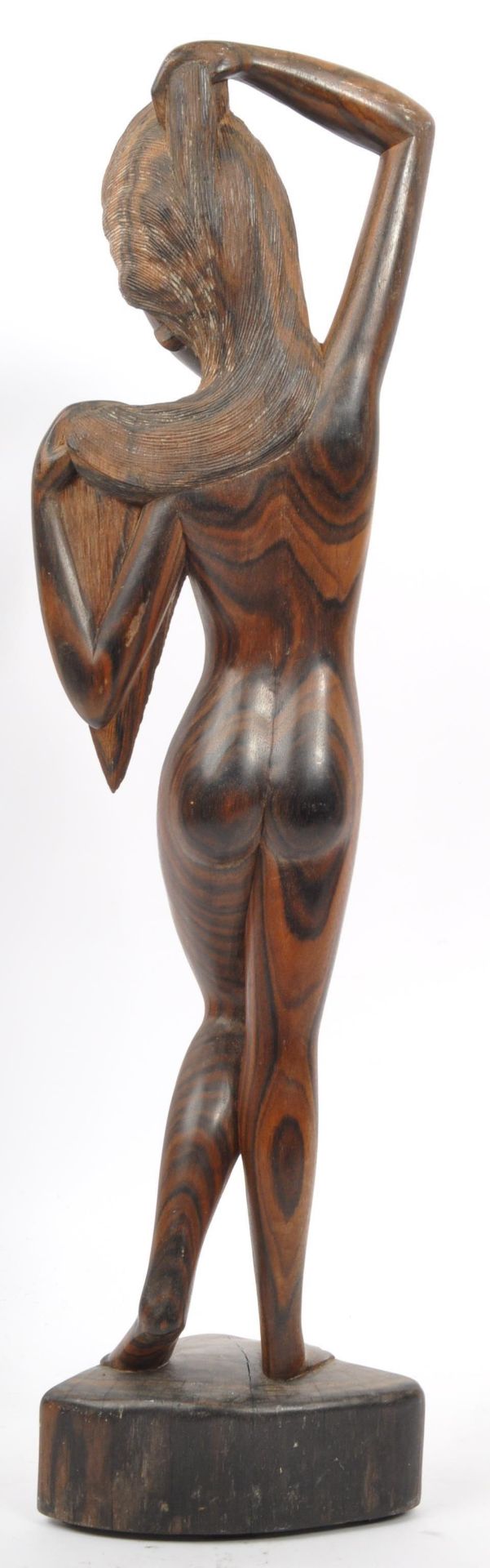 20TH CENTURY ASIAN CARVED FRUITWOOD NUDE STUDY FIGURE - Image 3 of 5