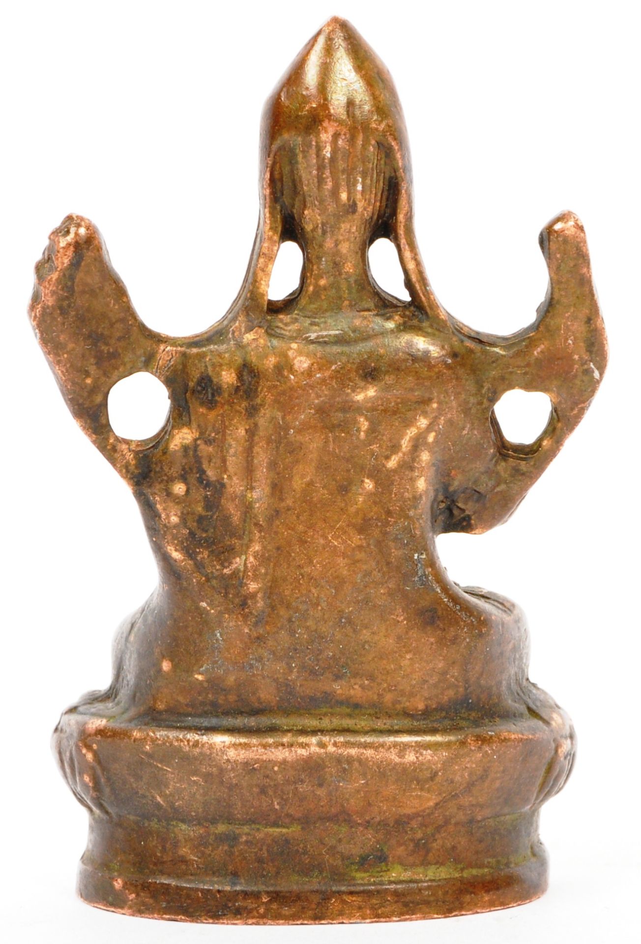 19TH CENTURY COPPER TIBETAN TARA SEATED BUDDHA FIGURE - Image 3 of 6