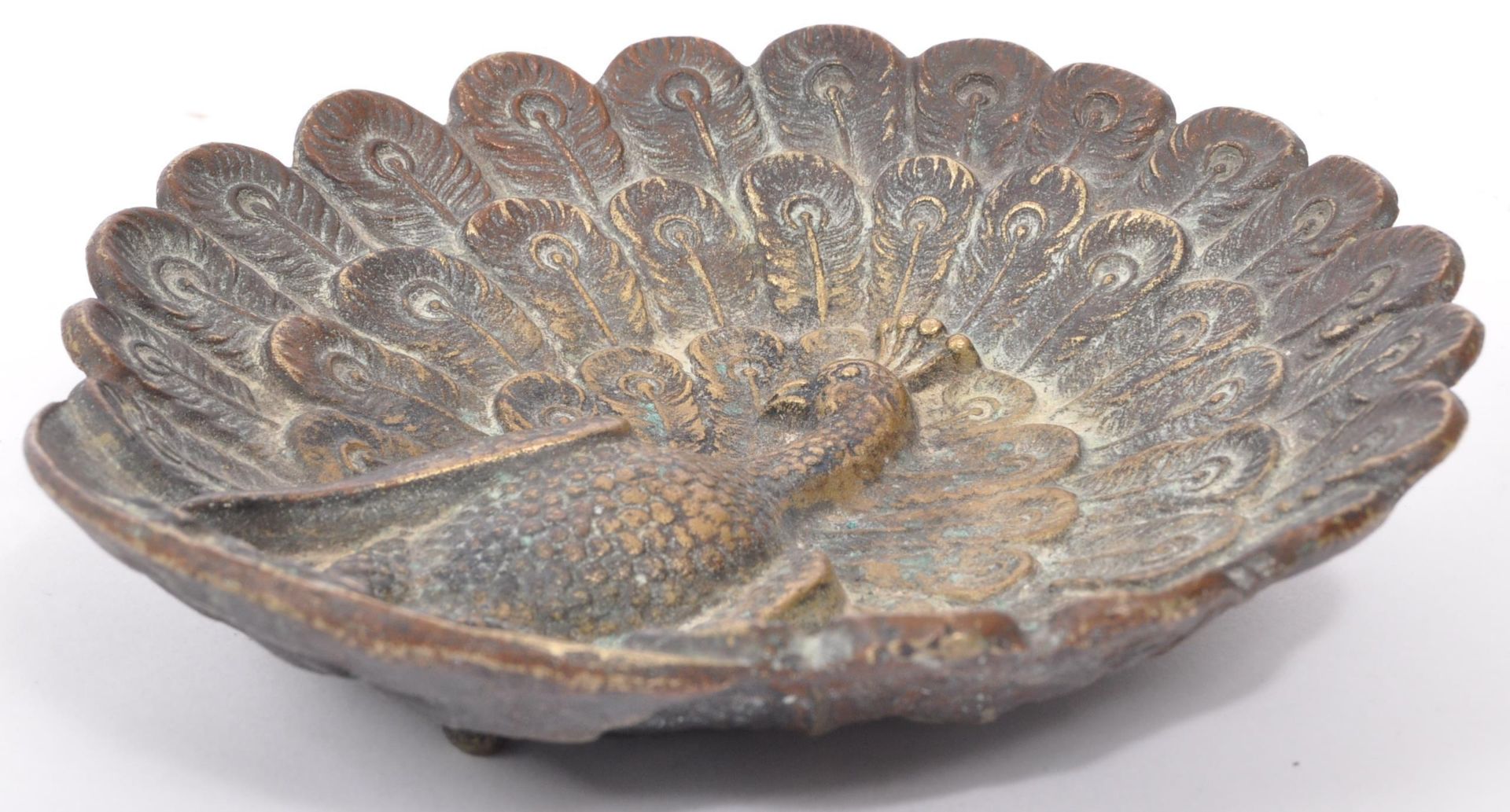 EARLY 20TH CENTURY 1920'S BRONZE PEACOCK ASHTRAY - Image 2 of 5