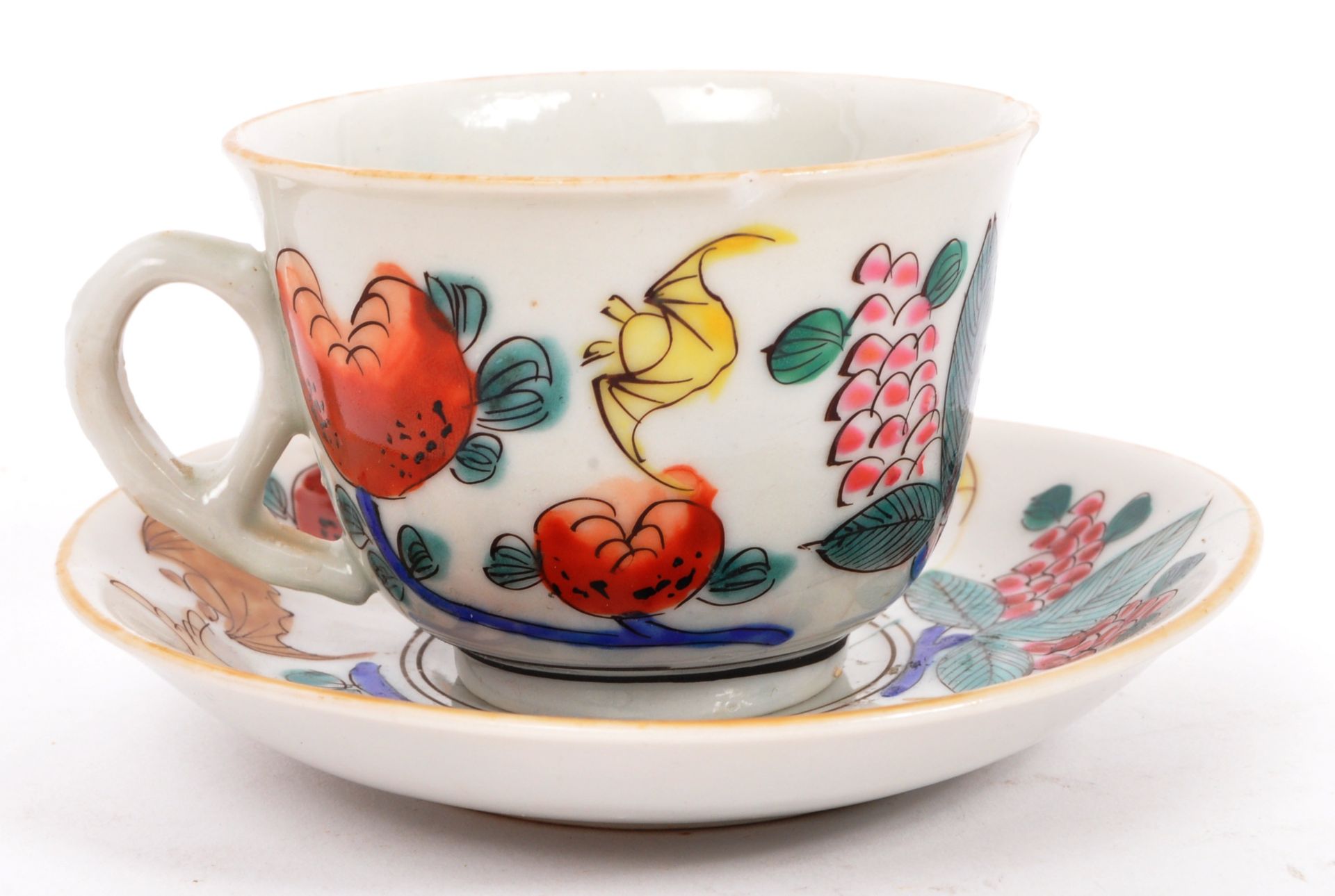 A 19TH CENTURY CHINESE ORIENTAL PORCELAIN TEA CUP & SAUCER - Image 3 of 5