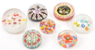 COLLECTION OF VINTAGE MURANO & STRATHEARN PAPERWEIGHTS