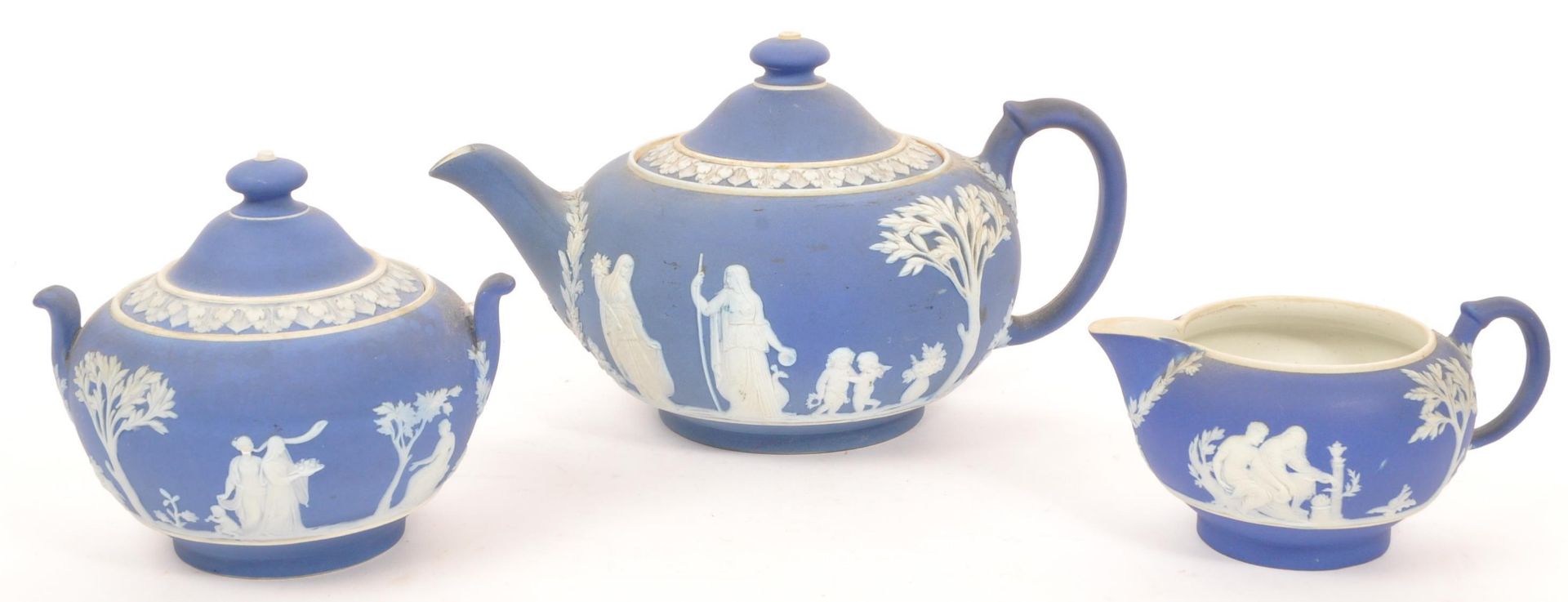 19TH CENTURY WEDGWOOD JASPERWARE TEA SERVICE