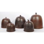 COLLECTION OF FIVE ORIENTAL DETAILED TEMPLE PRAYER BELLS
