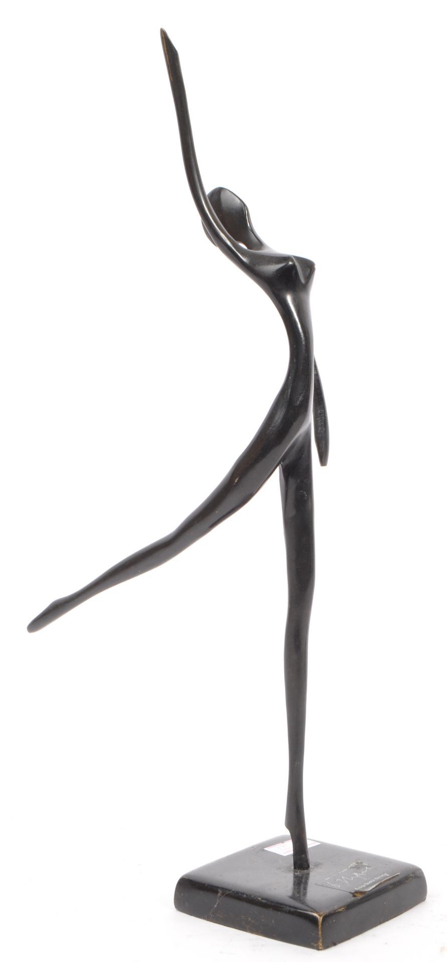 MODERNIST BRONZE DANCING STATUE FIGURINES BY BODRUL KHALIQUE - Image 2 of 5