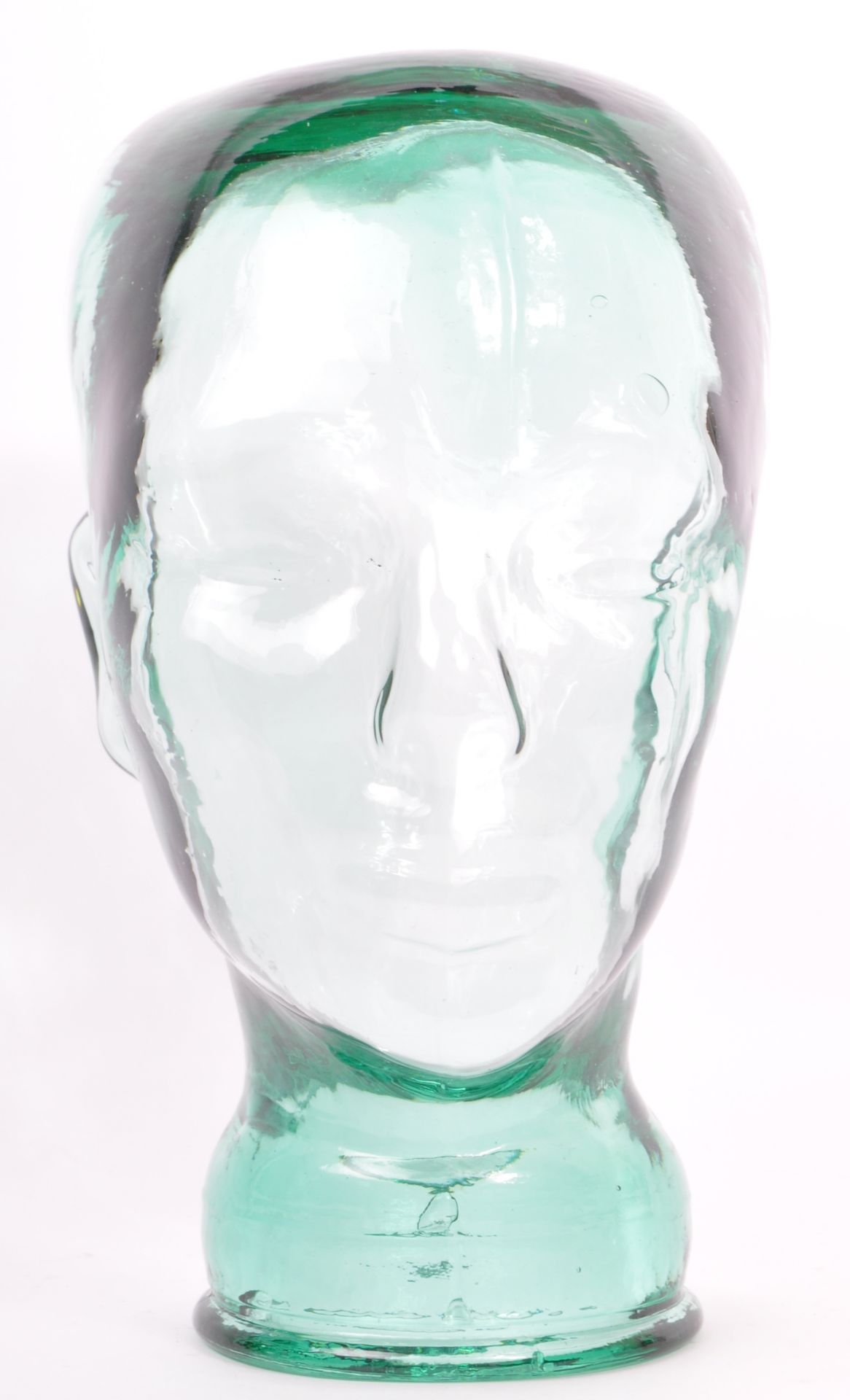 VINATGE 20TH CENTURY CLEAR GLASS MILLINERS MANNEQUIN HEAD