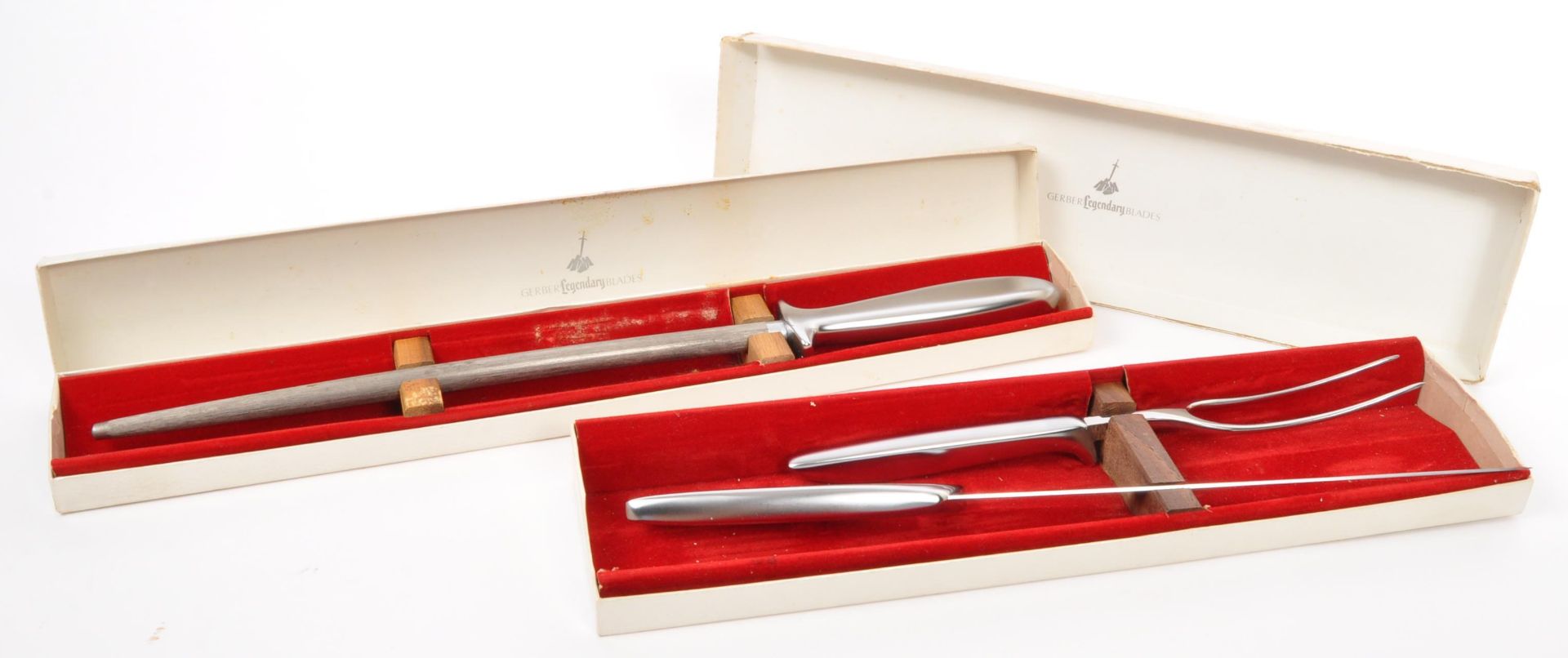 VINTAGE RETRO CARVING SET BY GERBER BLADES GERMANY BOXED