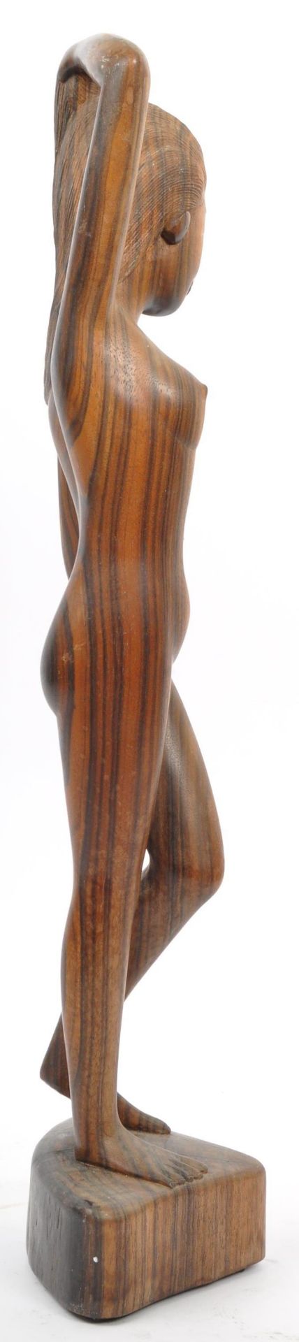20TH CENTURY ASIAN CARVED FRUITWOOD NUDE STUDY FIGURE - Image 4 of 5