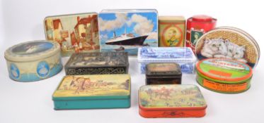 LARGE COLLECTION OF MID CENTURY VINTAGE BISCUIT TINS