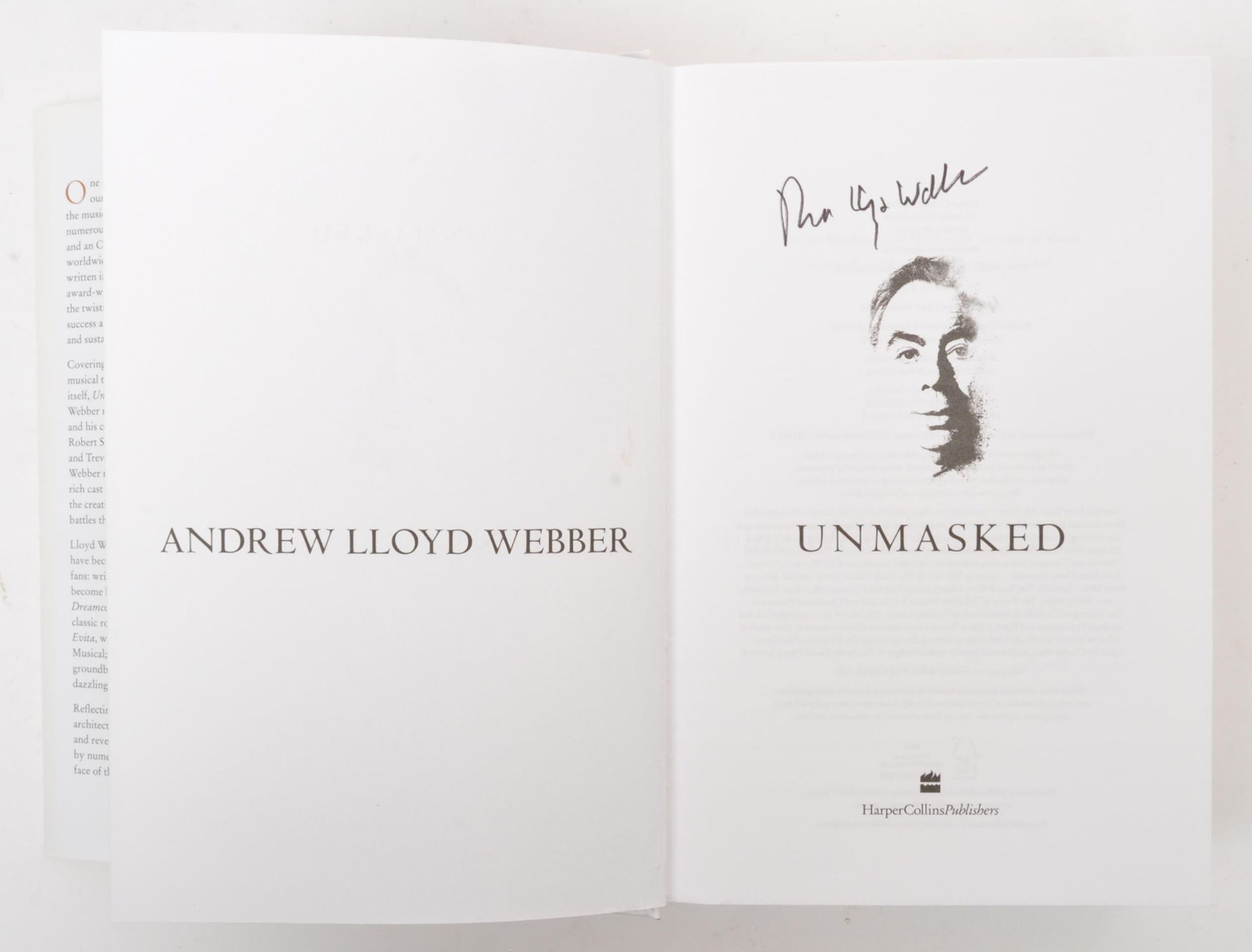ANDREW LLOYD WEBBER UNMASKED SIGNED 2018 FIRST EDITION - Image 2 of 6
