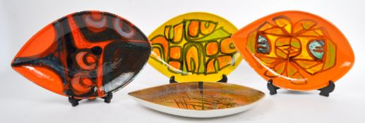 COLLECTION OF FOUR DELPHIS RANGE TEAR DISHES BY POOLE POTTERY