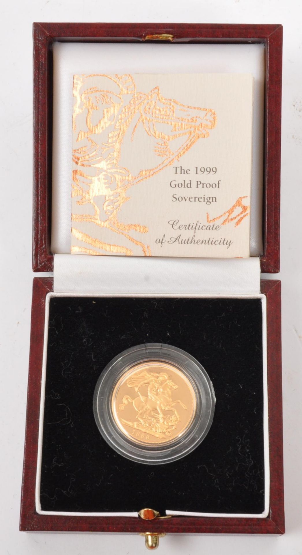 22CT GOLD PROOF FULL 1999 SOVEREIGN - BOXED WITH CERTIFICATE