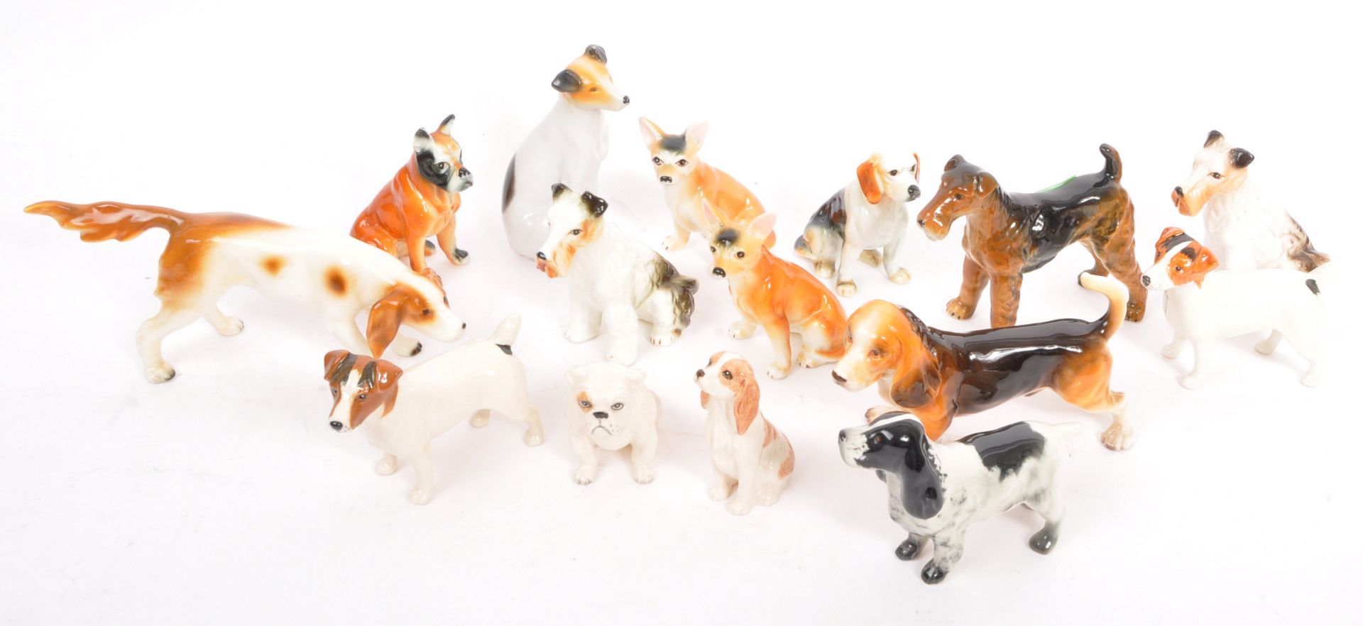 COLLECTION OF VINTAGE PORCELAIN DOGS INCLUDING BESWICK