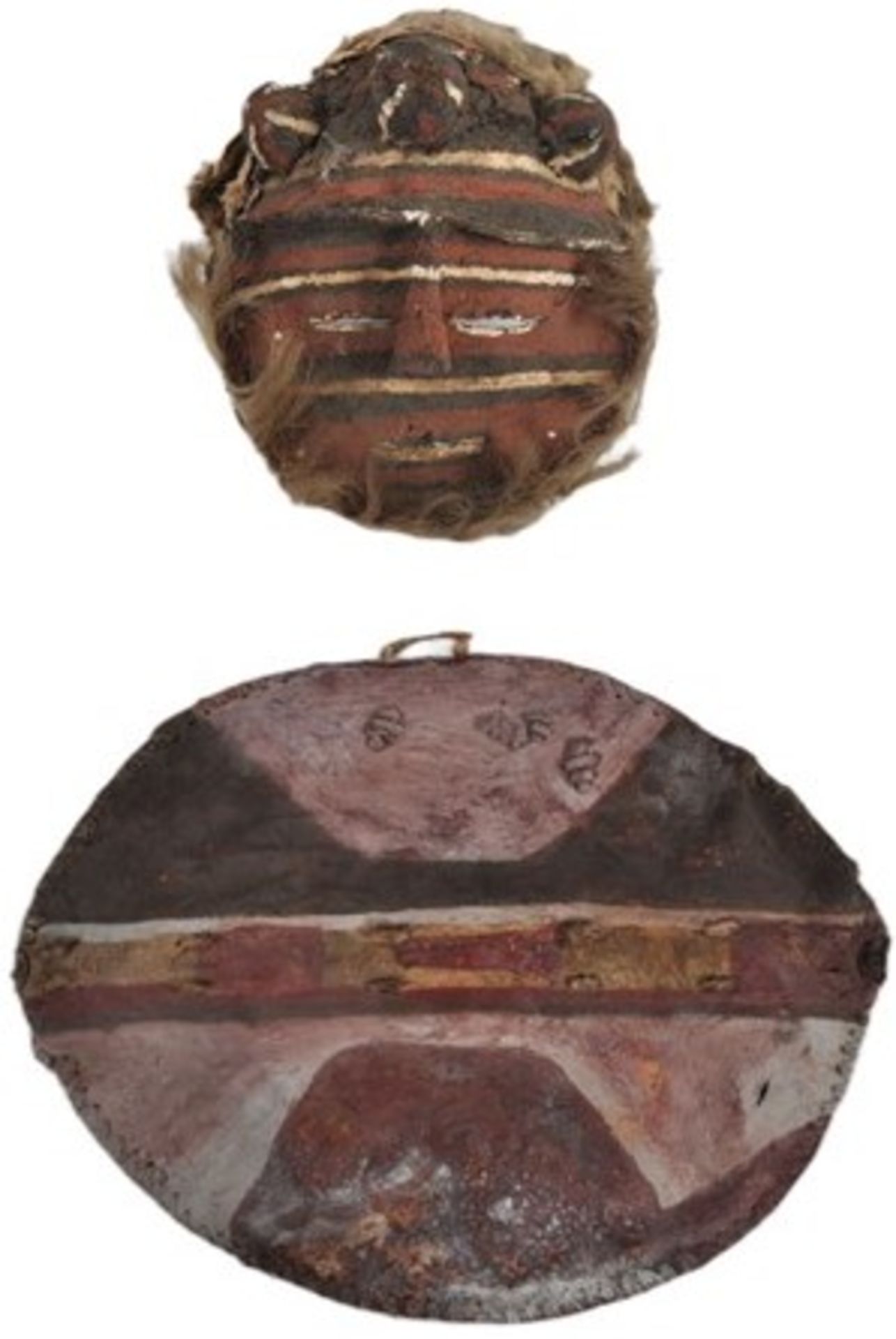 20TH CENTURY AFRICAN WITCH DOCTORS MASK AND SHIELD