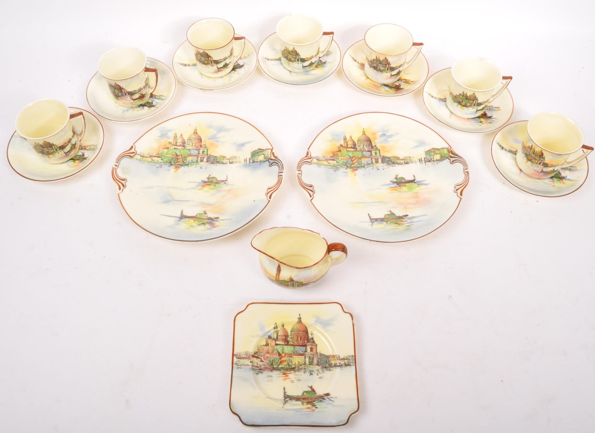 EARLY 20TH CENTURY VENICE DESIGN SIXTEEN PIECE TEA COFFEE SET - Image 2 of 10